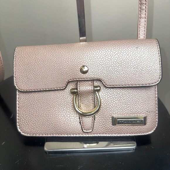 Tahari Pink Pebble Textured Crossbody Shoulder Wallet Handbag EUC - Picture 4 of 8